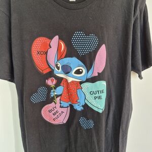 Disney Stitch Black Shirt with Colorful Graphic
